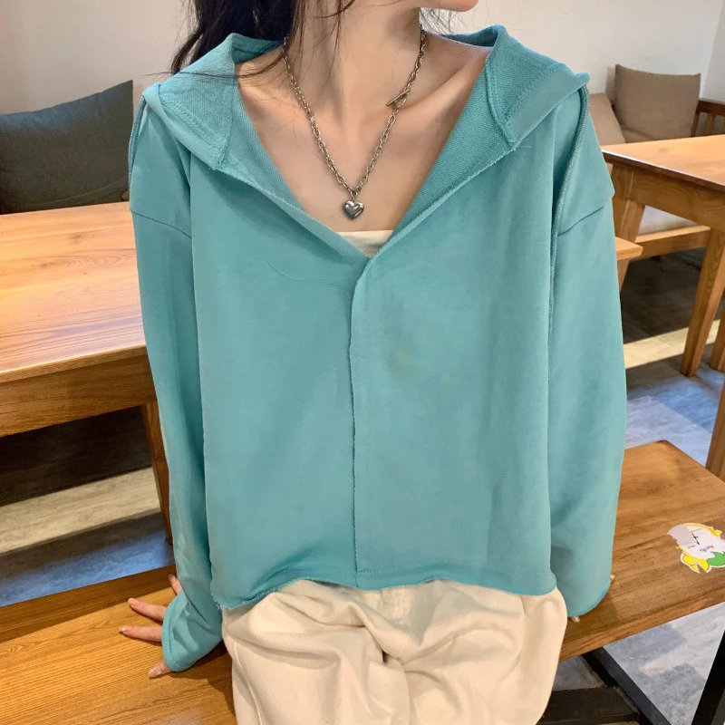 Small Hooded Short Long Sleeve Pullover Hoodie Thin Early Autumn Clothing 2021 New Female Sweet and Spicy Student Top Jum
Small Hooded Short Long Sleeve Pullover Hoodie Thin Early Autumn Clothing 2021 New Female Sweet and Spicy Student Top Jum