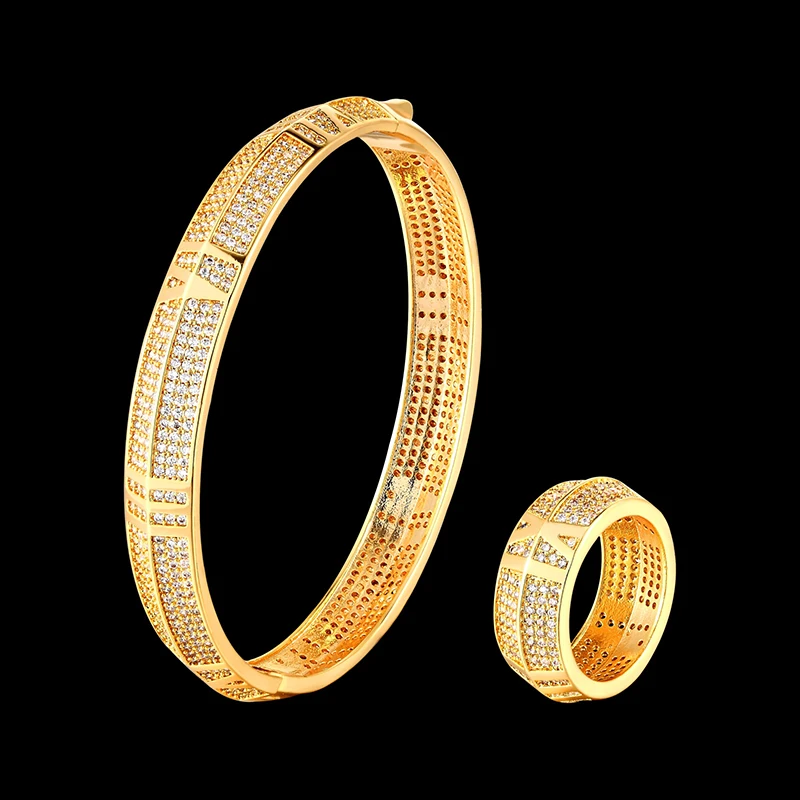 Lanruisha Luxury micro-inlaid full zirconium Roman numeral Bangle and ring women’s jewelry set classic party fashion accessories
Lanruisha Luxury micro-inlaid full zirconium Roman numeral Bangle and ring women’s jewelry set classic party fashion accessories
