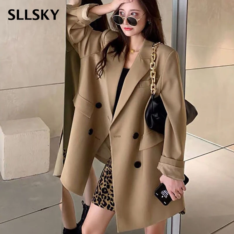 SLLSKY 2021 Autumn Blazer Women Single Breasted Oversized Suit Jacket Office Ladies Loose Plus Size Long Sleeve Out Wear Blazer 
SLLSKY 2021 Autumn Blazer Women Single Breasted Oversized Suit Jacket Office Ladies Loose Plus Size Long Sleeve Out Wear Blazer