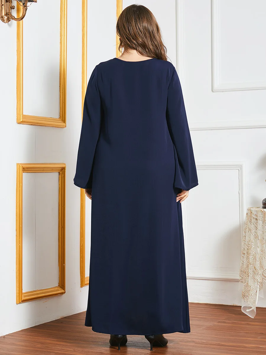Muslim Ramadan Plus Size Women's Round Neck Long Sleeve Fashion Contrast Stitching Middle Eastern Arab Dress
Muslim Ramadan Plus Size Women's Round Neck Long Sleeve Fashion Contrast Stitching Middle Eastern Arab Dress