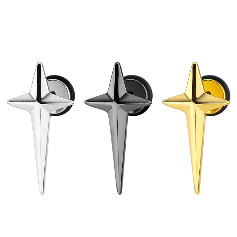 Stainless Steel Black Cross Screw-back Stud Earrings Hip Hop Punk Piercing Starlight Earrings Cuffs Clips Jewelry Gifts Bijoux
Stainless Steel Black Cross Screw-back Stud Earrings Hip Hop Punk Piercing Starlight Earrings Cuffs Clips Jewelry Gifts Bijoux