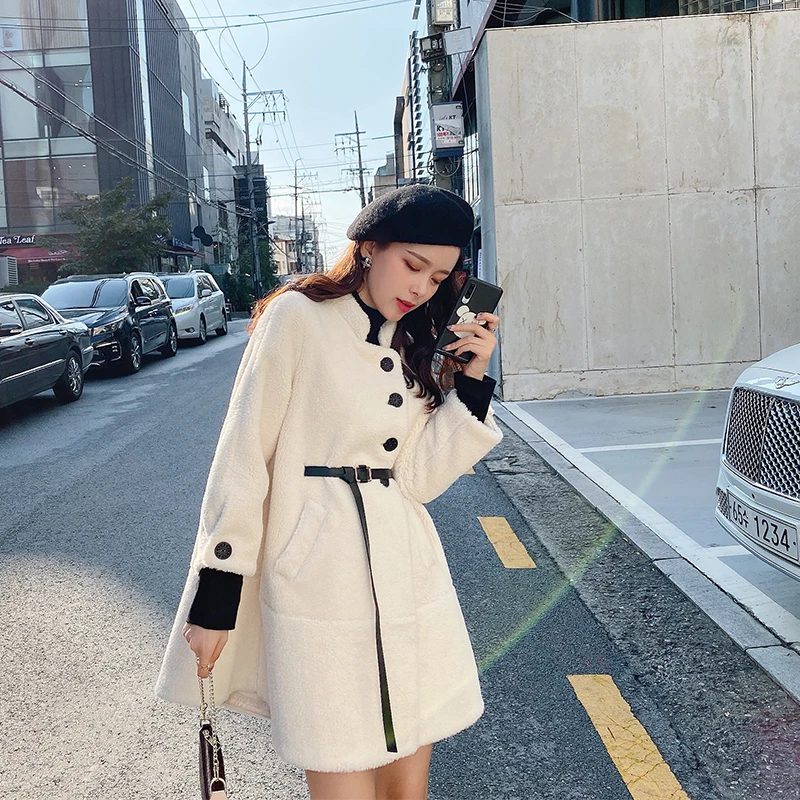 CMAZ Winter Thick Solid Standing collar Lambswool Coat Women Causal Single-breasted Belt Warm Fur Jacket MX19D8329
CMAZ Winter Thick Solid Standing collar Lambswool Coat Women Causal Single-breasted Belt Warm Fur Jacket MX19D8329