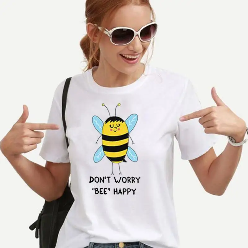 Cotton Casual T Shirt Women Tops Fashion T-shirt Funny BEE Print Women TShirt Short Sleeve Summer Tee Shirt Femme Camiseta Mujer
Cotton Casual T Shirt Women Tops Fashion T-shirt Funny BEE Print Women TShirt Short Sleeve Summer Tee Shirt Femme Camiseta Mujer