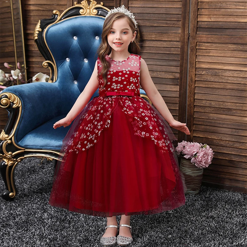 Princess Dress Flower Girls Children Clothing Kids Party Girl Clothes Lace Embroidery Formal Sleeveless Wedding Tutu New 2021
Princess Dress Flower Girls Children Clothing Kids Party Girl Clothes Lace Embroidery Formal Sleeveless Wedding Tutu New 2021