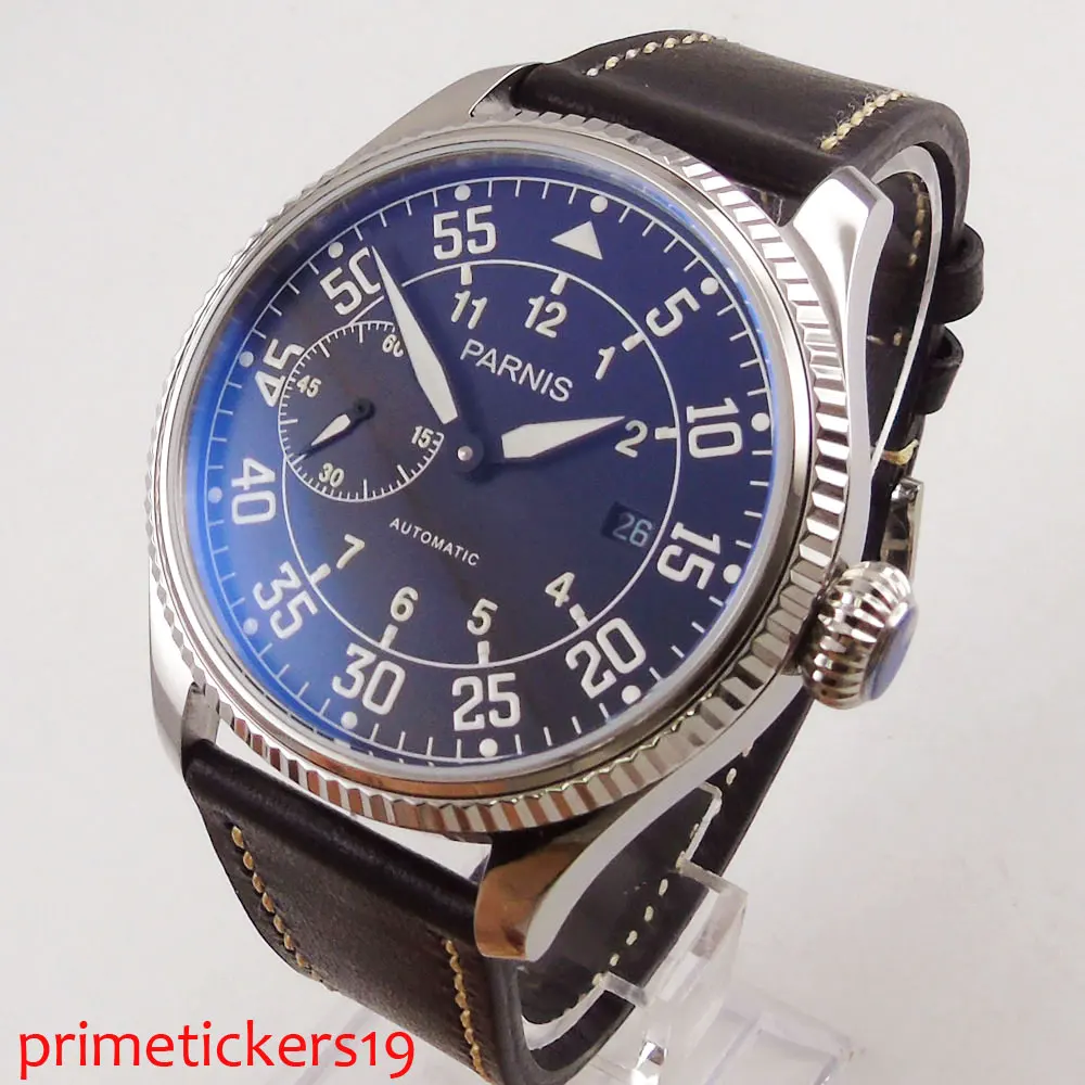 45mm PARNIS black automatic men's watch date ST2555 movement leather strap
45mm PARNIS black automatic men's watch date ST2555 movement leather strap