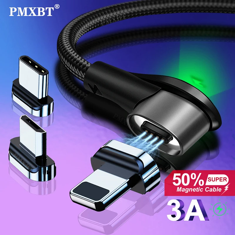90 Degree Magnetic Cable Micro USB Type C Fast Charging Cable Wire For iPhone Samsung Xiaomi Huawei 3A Magnet Charger Data Cord
90 Degree Magnetic Cable Micro USB Type C Fast Charging Cable Wire For iPhone Samsung Xiaomi Huawei 3A Magnet Charger Data Cord