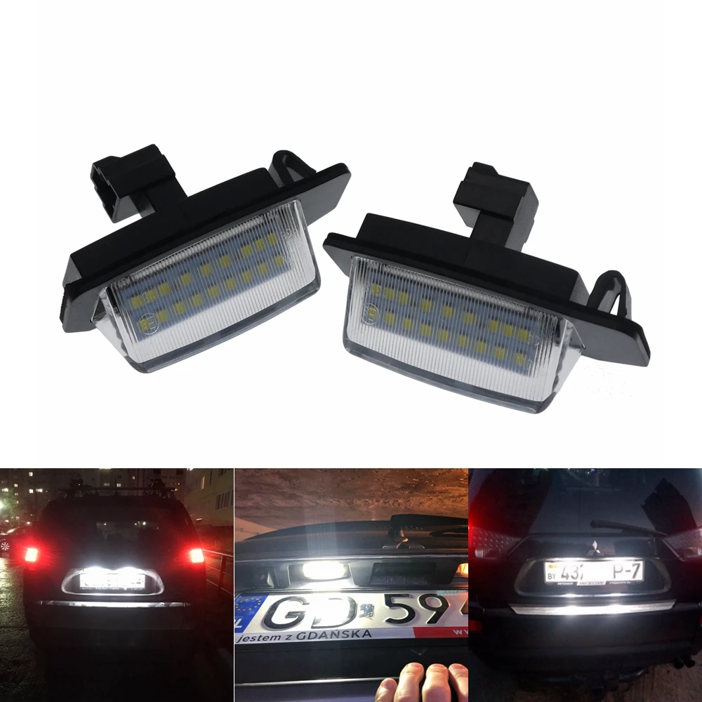 

2Pcs Canbus 12V 18Led Number License Plate Light Lamp For Mitsubishi Outlander XL(CW) 2006-2012 Lancer Sportback 2008 Assembly