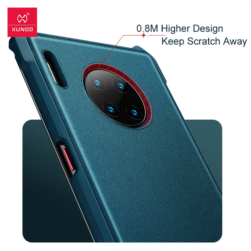 Кожаный чехол XUNDD Vegan для Huawei Mate30 Pro противоударный зеленый защитный чехол-бампер