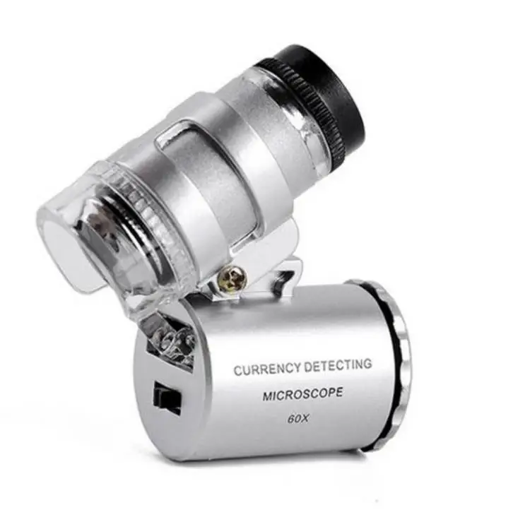 100PCS 60 X Microscope Portable Mini Pocket High Power Magnifying Glass With LED Light Money Detector SN4140
100PCS 60 X Microscope Portable Mini Pocket High Power Magnifying Glass With LED Light Money Detector SN4140