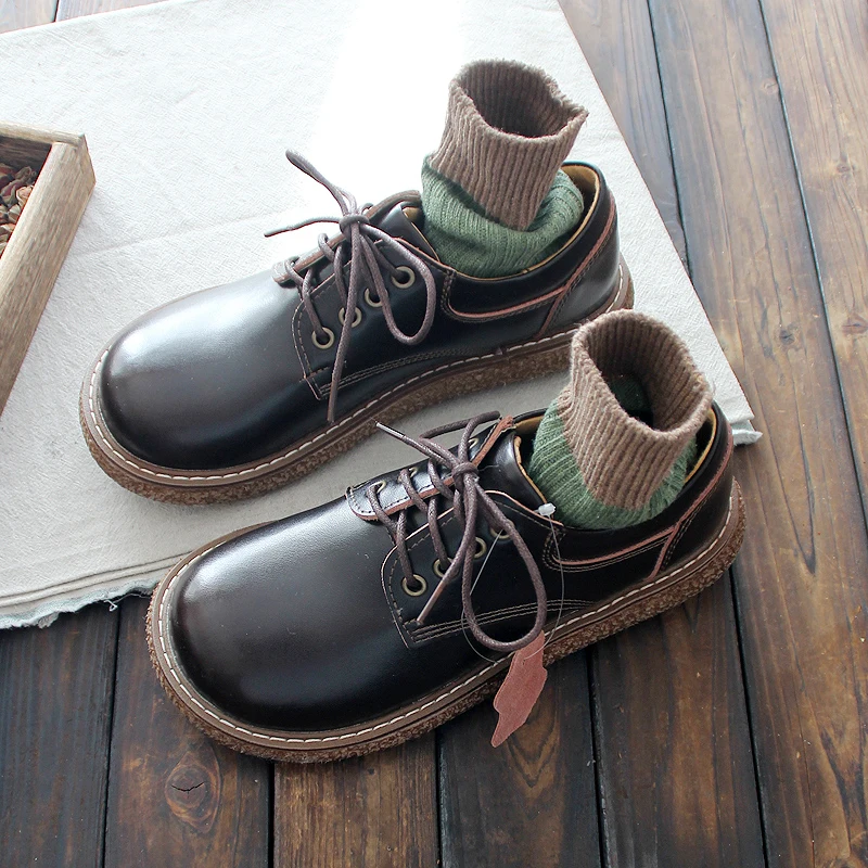 Genuine Leather Big Head Doll Shoes Thick-Sole Comfort Flats Women Shoes Literary Retro Casual Shoes Mori Handmade Womens Shoes
Genuine Leather Big Head Doll Shoes Thick-Sole Comfort Flats Women Shoes Literary Retro Casual Shoes Mori Handmade Womens Shoes