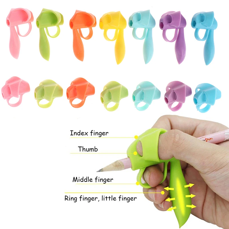 3Pcs/set New 3/5 Finger Silicone Pencil Pen Holder Children Writing Learning Tool Stationery Aid Grip Posture Correction Device
3Pcs/set New 3/5 Finger Silicone Pencil Pen Holder Children Writing Learning Tool Stationery Aid Grip Posture Correction Device