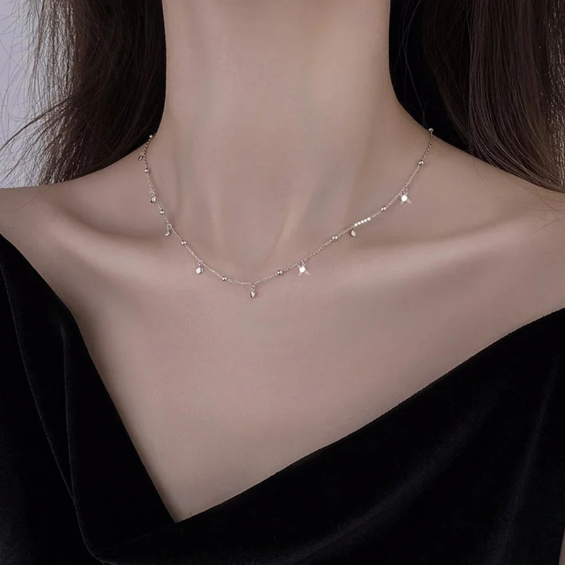 S925 Silver Beads Necklace Women Tassel Chokers Clavicle Chain 2021 New Trend Niche Design Female Chain Necklaces Gift Wholesale
S925 Silver Beads Necklace Women Tassel Chokers Clavicle Chain 2021 New Trend Niche Design Female Chain Necklaces Gift Wholesale