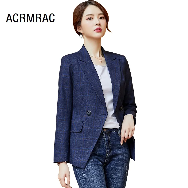 Women blazers Slim autumn winter plaid jacket Long sleeve Blazer & Suits Women 1932
Women blazers Slim autumn winter plaid jacket Long sleeve Blazer & Suits Women 1932
