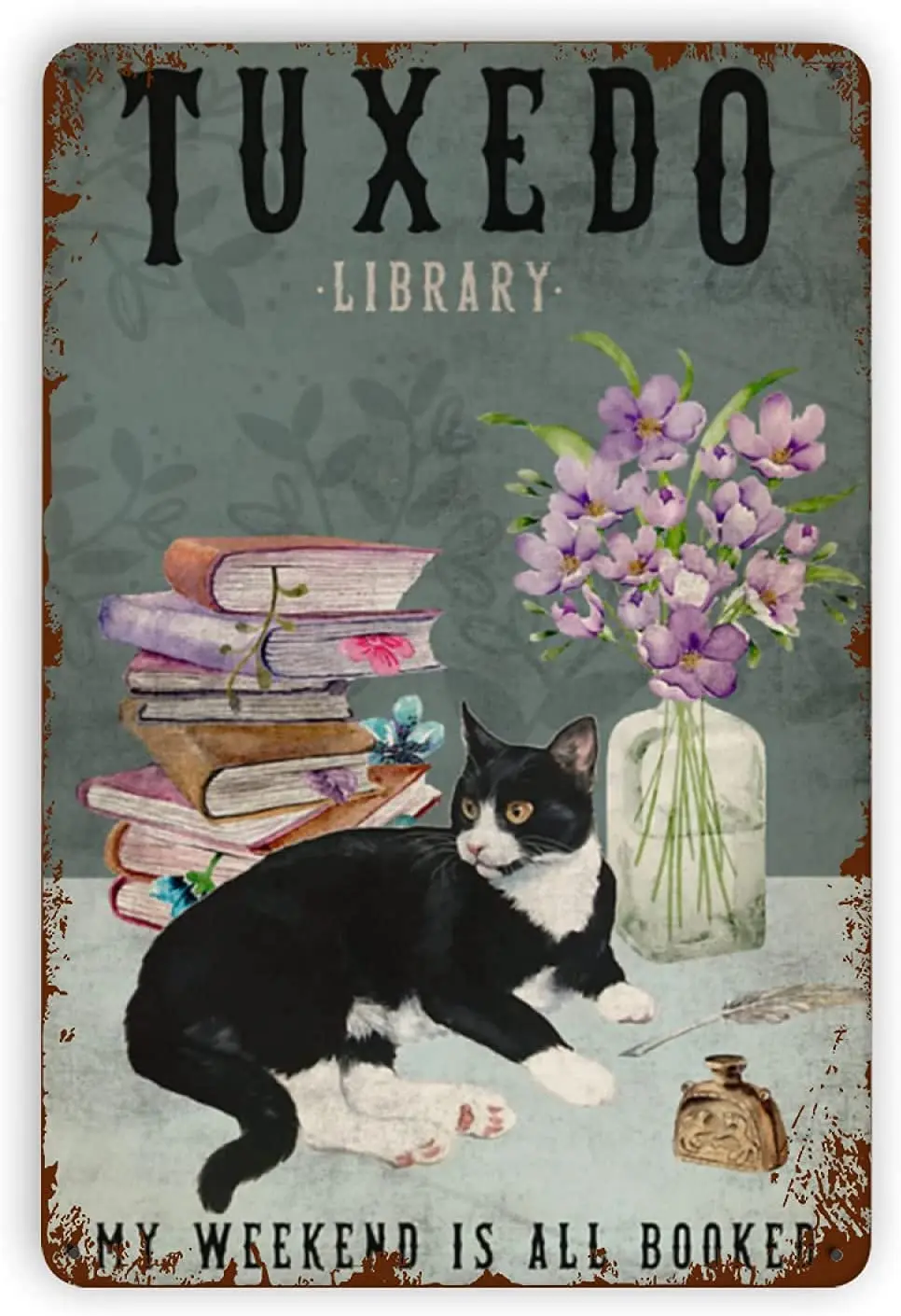 Cat Metal Tin SignTuxedo LibraryFace Poster Home Bathroom Toilet Living Room Art Wall Decoration 8Inch X 12Inchmetal sign
Cat Metal Tin SignTuxedo LibraryFace Poster Home Bathroom Toilet Living Room Art Wall Decoration 8Inch X 12Inchmetal sign