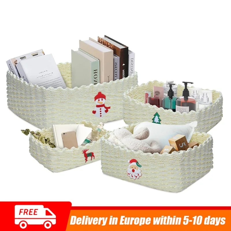 4 шт., плетеная корзина для хранения мелочей
4 шт., плетеная корзина для хранения мелочей