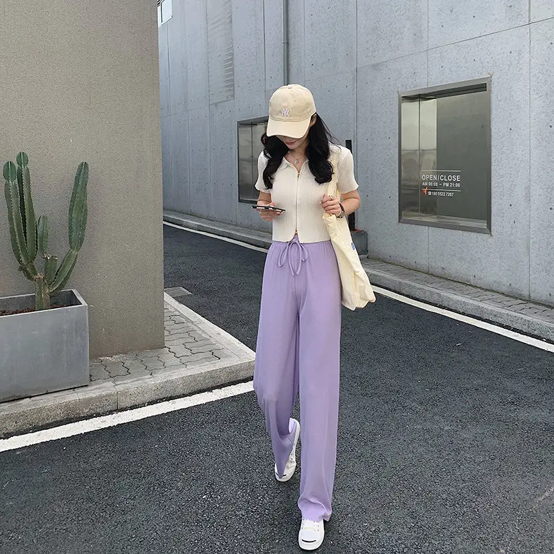 Ice silk wide leg pants women's summer 2020 new high waist drop loose straight tube thin spring and autumn show thin drop pants
Ice silk wide leg pants women's summer 2020 new high waist drop loose straight tube thin spring and autumn show thin drop pants