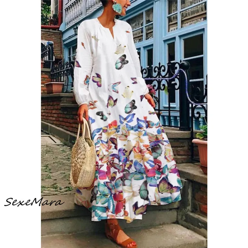 Женское Повседневное платье макси с принтом, Осеннее винтажное белое свободное платье с V-образным вырезом и рукавами-фонариками, 2022
Женское Повседневное платье макси с принтом, Осеннее винтажное белое свободное платье с V-образным вырезом и рукавами-фонариками, 2022