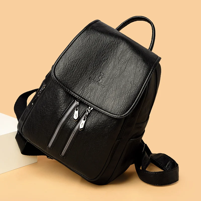 Solid Color Pu Leather Backpacks for Women 2021 New Fashion Black Knapsack Travel Rucksack Luxury Branded Ladies School Backpack
Solid Color Pu Leather Backpacks for Women 2021 New Fashion Black Knapsack Travel Rucksack Luxury Branded Ladies School Backpack