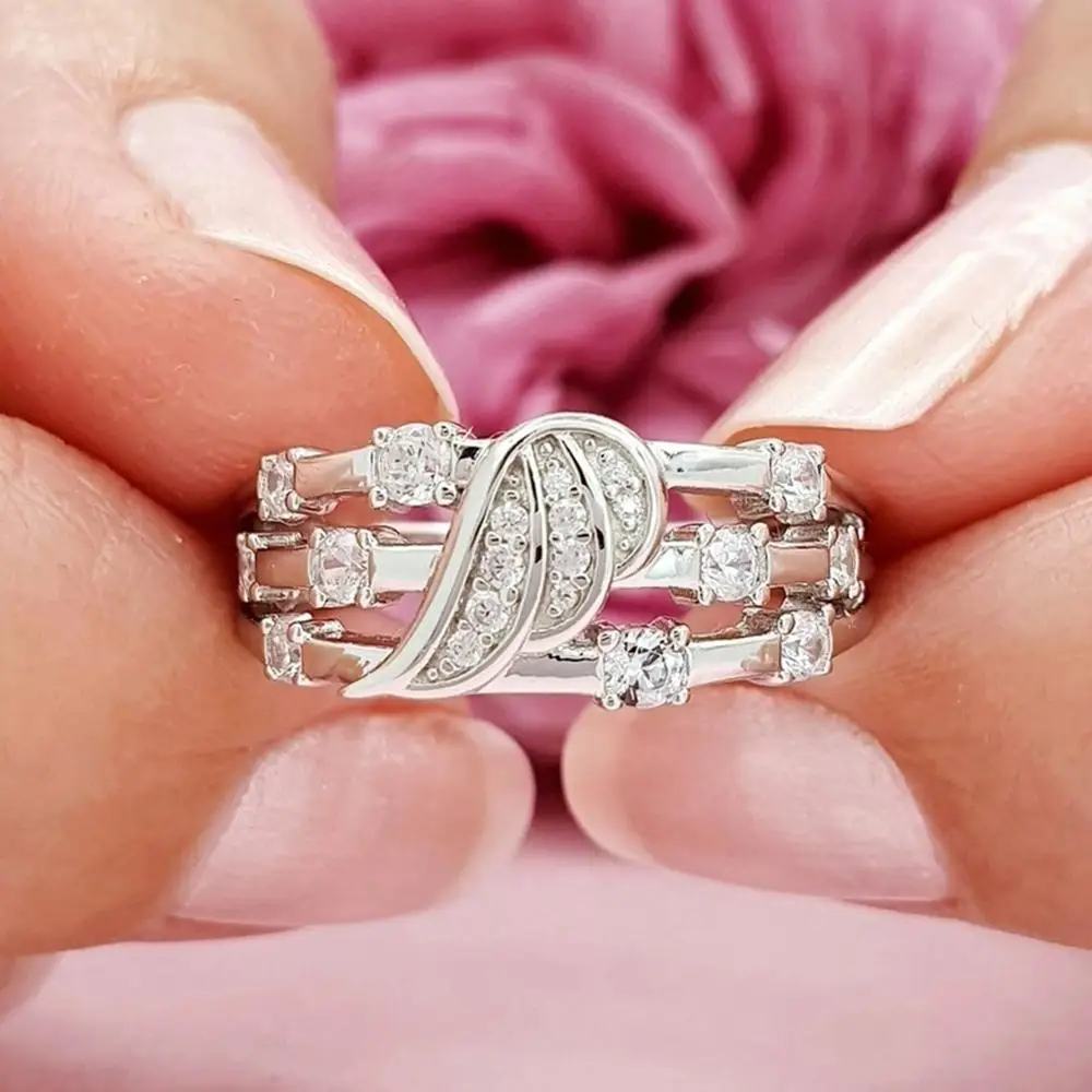 Exquisite Elegant Fashion Rings Angel Wings Charming Silver Color Ring for Women Romantic Bride Anniversary Gift Jewelry
Exquisite Elegant Fashion Rings Angel Wings Charming Silver Color Ring for Women Romantic Bride Anniversary Gift Jewelry
