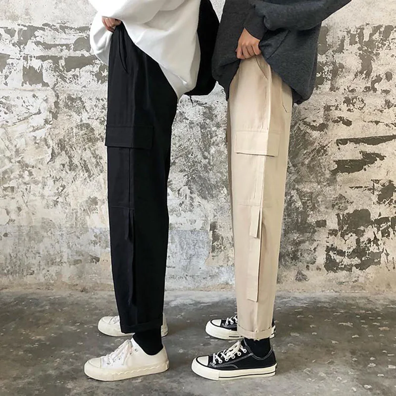 Pants Women Straight Big Pockets Drawstring Elastic High-waist Long Trousers Womens BF Couples Streetwear Loose All-match Kpop
Pants Women Straight Big Pockets Drawstring Elastic High-waist Long Trousers Womens BF Couples Streetwear Loose All-match Kpop