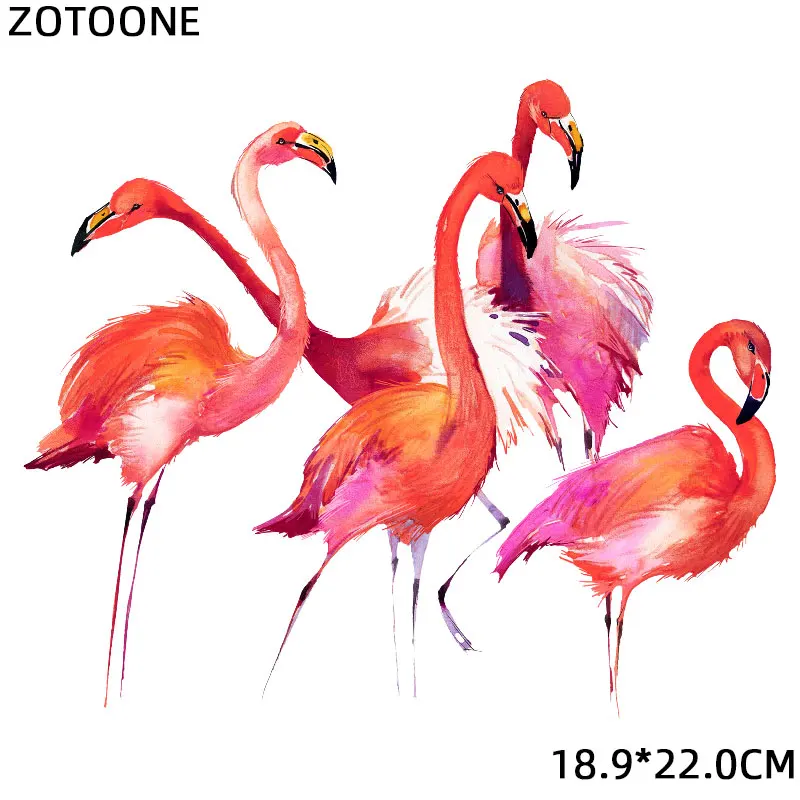 Нашивка ZOTOONE с фламинго и сердцем для одежды наклейки цветами пар Детские