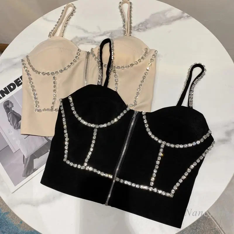 Shiny Rhinestone Camisole for Women 2021 Summer New Slim Temperament Strap Tube Top Lady Night Club Sexy Clothing
Shiny Rhinestone Camisole for Women 2021 Summer New Slim Temperament Strap Tube Top Lady Night Club Sexy Clothing