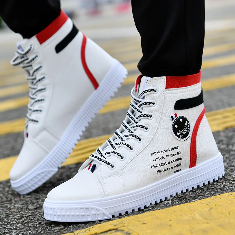 New Mens High Top Sneaker Trend Vulcanize Shoes Platform Leather Casual Shoes Men Sports Shoes White Skateboard Shoes Plus Size
New Mens High Top Sneaker Trend Vulcanize Shoes Platform Leather Casual Shoes Men Sports Shoes White Skateboard Shoes Plus Size