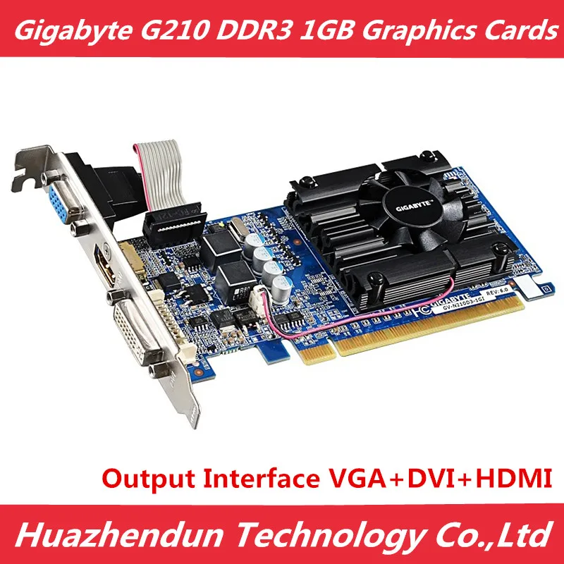 

GIGABYTE G210 1GB Graphics Cards 64Bit GDDR3 Video Card Original n210 1G for nVIDIA Geforce GPU PC games DVI HD-MI VGA Used