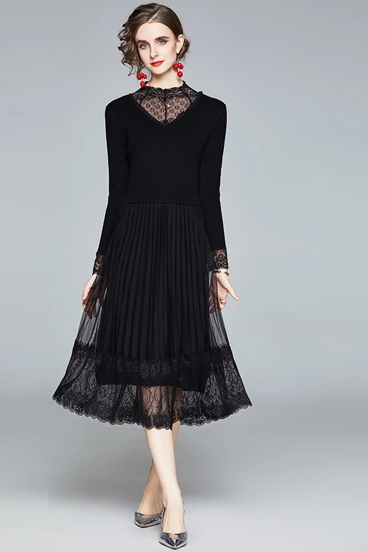 ZUOMAN Women Spring & Autumn Elegant Sweater Dress Festa High Quality Office Party Robe Femme Vintage Lace Designer Vestidos
ZUOMAN Women Spring & Autumn Elegant Sweater Dress Festa High Quality Office Party Robe Femme Vintage Lace Designer Vestidos
