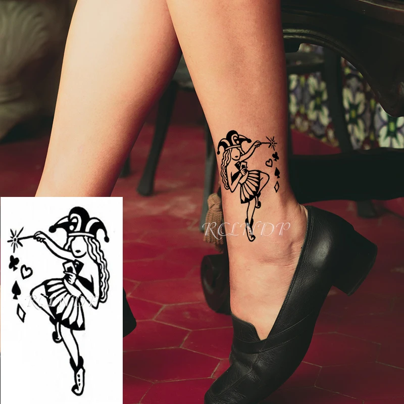 Waterproof Temporary Tattoo Sticker Clown Girl Playing Cards Heart Pattern Body Art Fake Tatto Flash Tatoofor Kids Men Women
Waterproof Temporary Tattoo Sticker Clown Girl Playing Cards Heart Pattern Body Art Fake Tatto Flash Tatoofor Kids Men Women