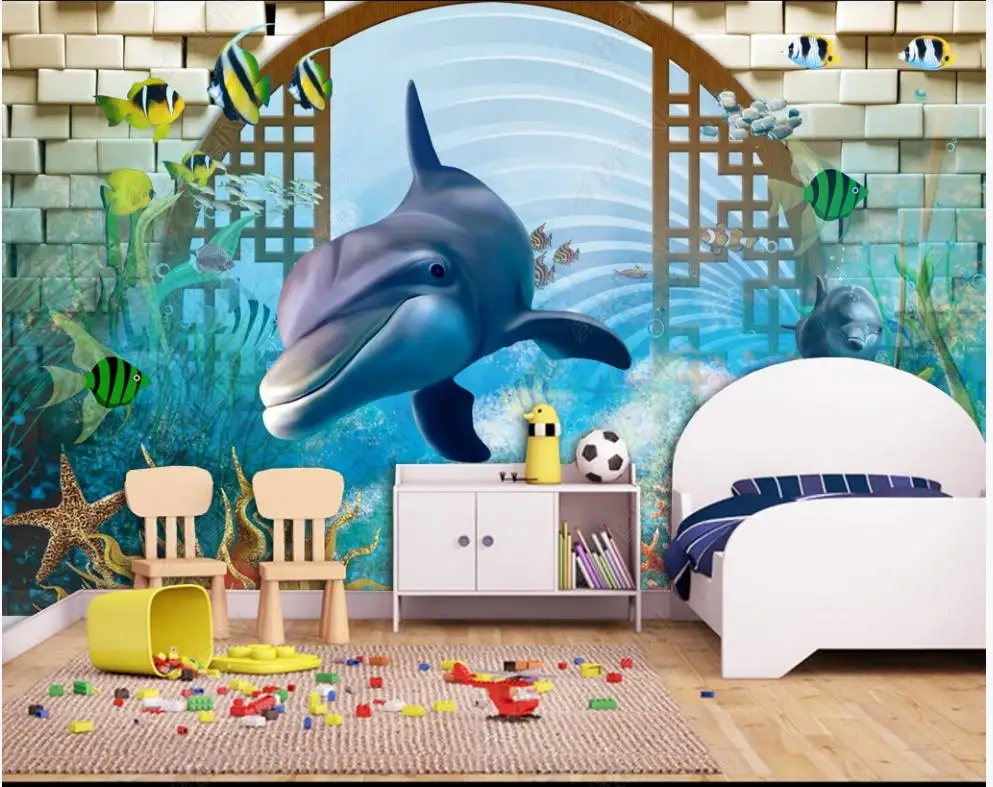 Custom photo wallpaper for walls 3 d murals Mediterranean dolphin cartoon children room background wall mural decoration
Custom photo wallpaper for walls 3 d murals Mediterranean dolphin cartoon children room background wall mural decoration