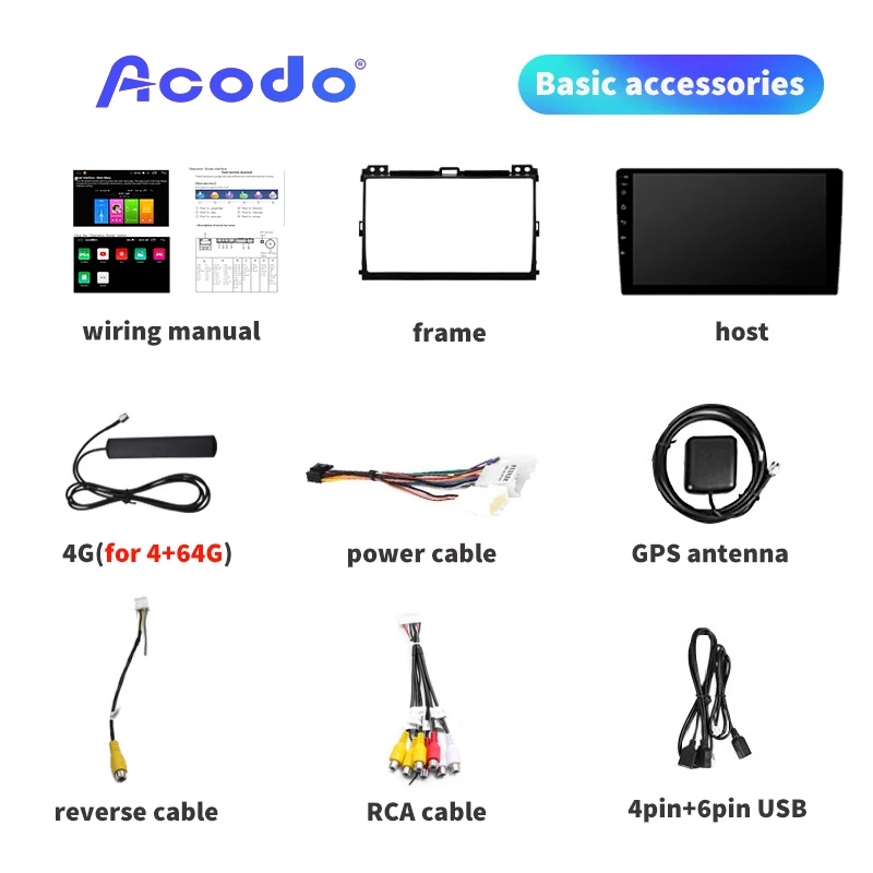 Автомобильный радиоприемник Acodo 2din Android для Toyota Prado 120 2004-2009 автомобильная