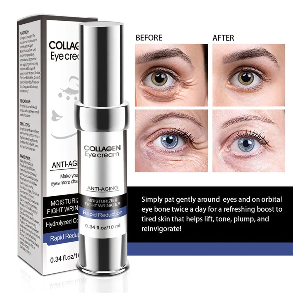 

10ML Anti aging Anti puffiness Remove Dark Circles Skin Care Collagen Eye Cream Aloe Extract Eye Serum Essence