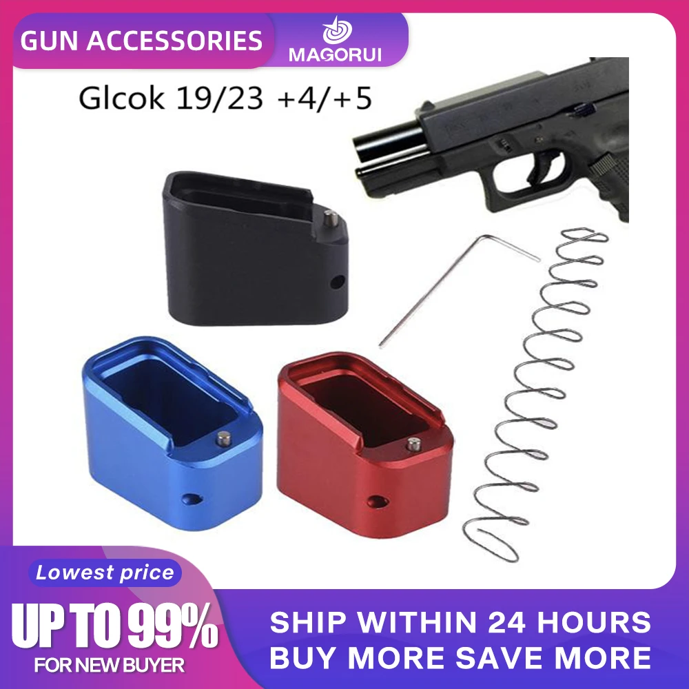 MAGORUITactical Mag Extension Base Pad For Glock 19/23 +4/+5 With +10% Spring Tactical Hunting For Glock Accessories
MAGORUITactical Mag Extension Base Pad For Glock 19/23 +4/+5 With +10% Spring Tactical Hunting For Glock Accessories