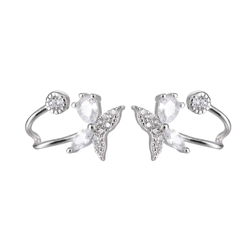 Delicate Jewelry Butterfly Earring Simple And Fashion Design Inlaid Zircon Silvery Plating Metal Earring For Girl Party Gift
Delicate Jewelry Butterfly Earring Simple And Fashion Design Inlaid Zircon Silvery Plating Metal Earring For Girl Party Gift