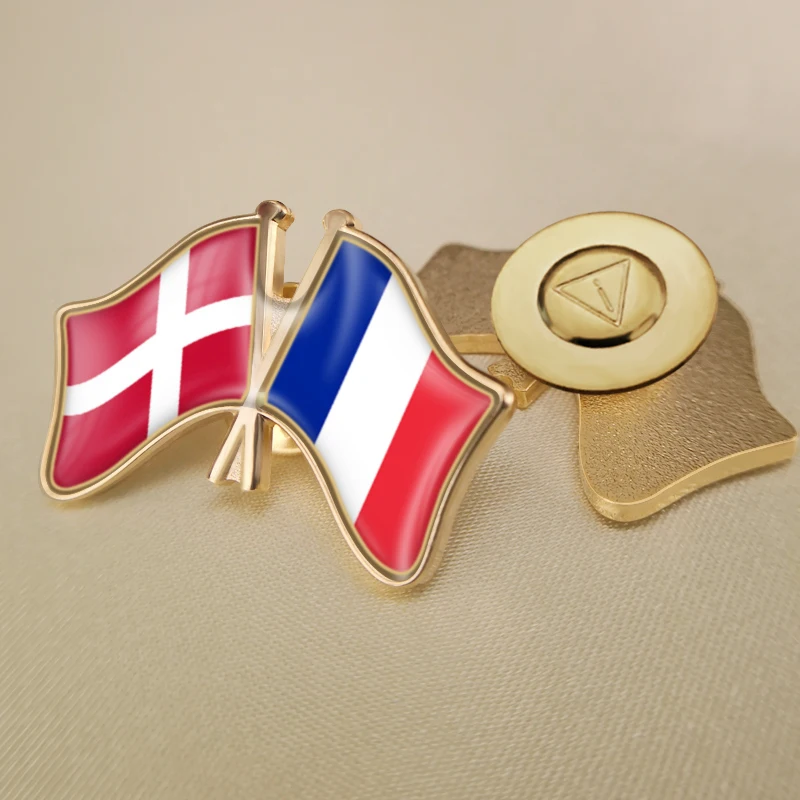 Дания и Франция перекрестные двойной флаг дружбы значков на булавке брошь значки