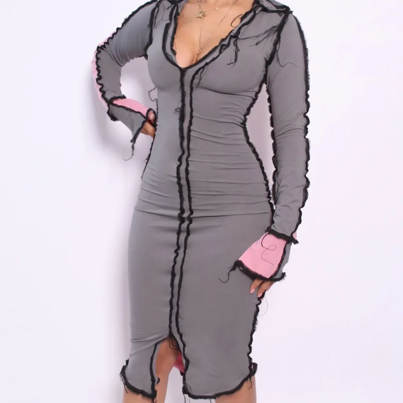 Solid Color Patchwork Slit Burrs Long Sleeve V-Neck Dresses For Women Party Winter Clothes Fashion Casual Vestido
Solid Color Patchwork Slit Burrs Long Sleeve V-Neck Dresses For Women Party Winter Clothes Fashion Casual Vestido