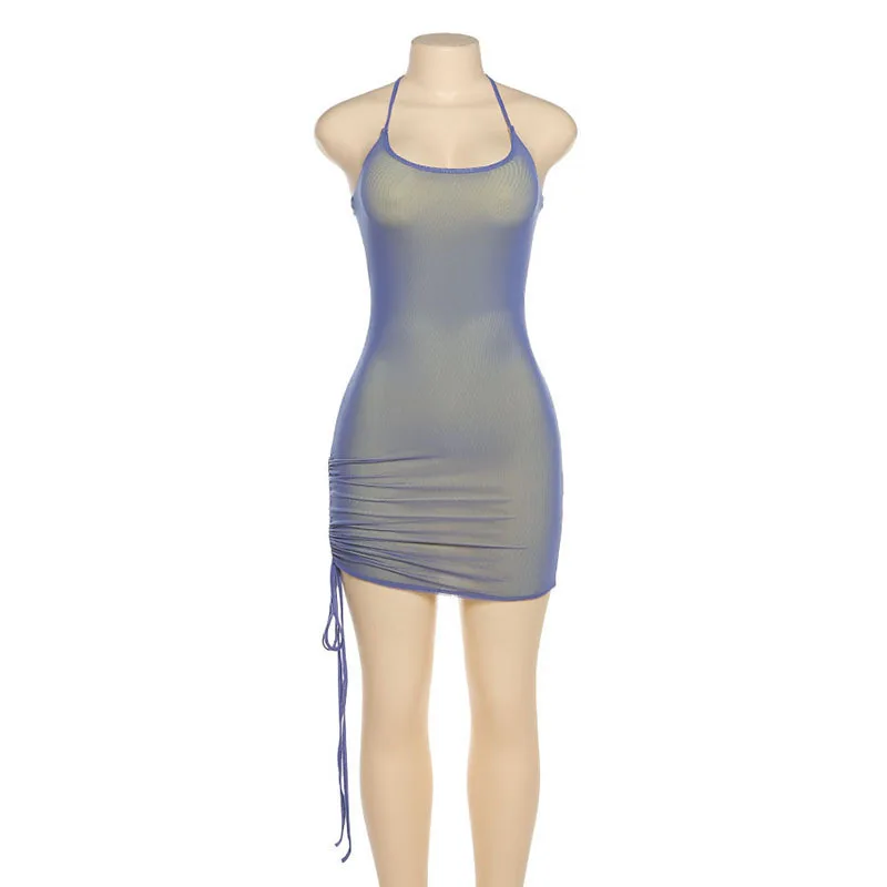 Solid Color Drawstring Party Wrap Dress Women Strap Sleeveles Halter Bodycon Club Wear Summer Sexy Basic Mini Dresses Slim Dress
Solid Color Drawstring Party Wrap Dress Women Strap Sleeveles Halter Bodycon Club Wear Summer Sexy Basic Mini Dresses Slim Dress