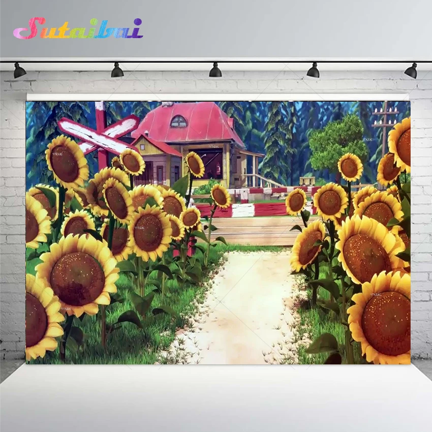 Red House Party Backdrop Bear Cartoon Gril Happy Birthday Baby Shower Banner Spring Sunflowers Field Green Grass Kids Background
Red House Party Backdrop Bear Cartoon Gril Happy Birthday Baby Shower Banner Spring Sunflowers Field Green Grass Kids Background