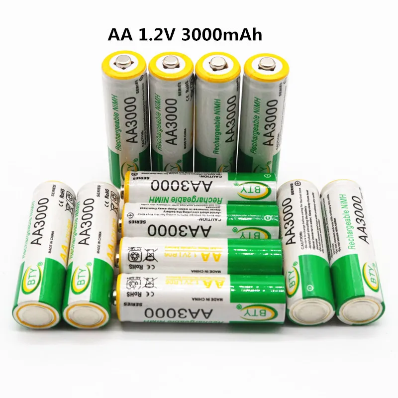 

Daweikala AA 3000 1.2 V Quanlity Rechargeable Battery AA 3000mAh NI-MH 1.2V Rechargeable 2A Battery 3000+Free shipping