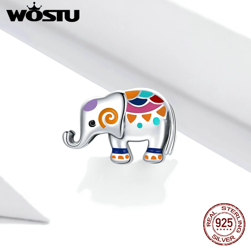 WOSTUColorful Cute Elephant Pendant Charm 925 Sterling Silver Fit Original Silver Bracelets Fine Jewelry Making BKC1790
WOSTUColorful Cute Elephant Pendant Charm 925 Sterling Silver Fit Original Silver Bracelets Fine Jewelry Making BKC1790