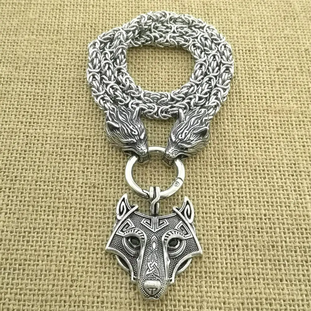 Viking men's wolf head pendant necklace stainless steel wolf head handmade chain necklace Viking men's necklace
Viking men's wolf head pendant necklace stainless steel wolf head handmade chain necklace Viking men's necklace