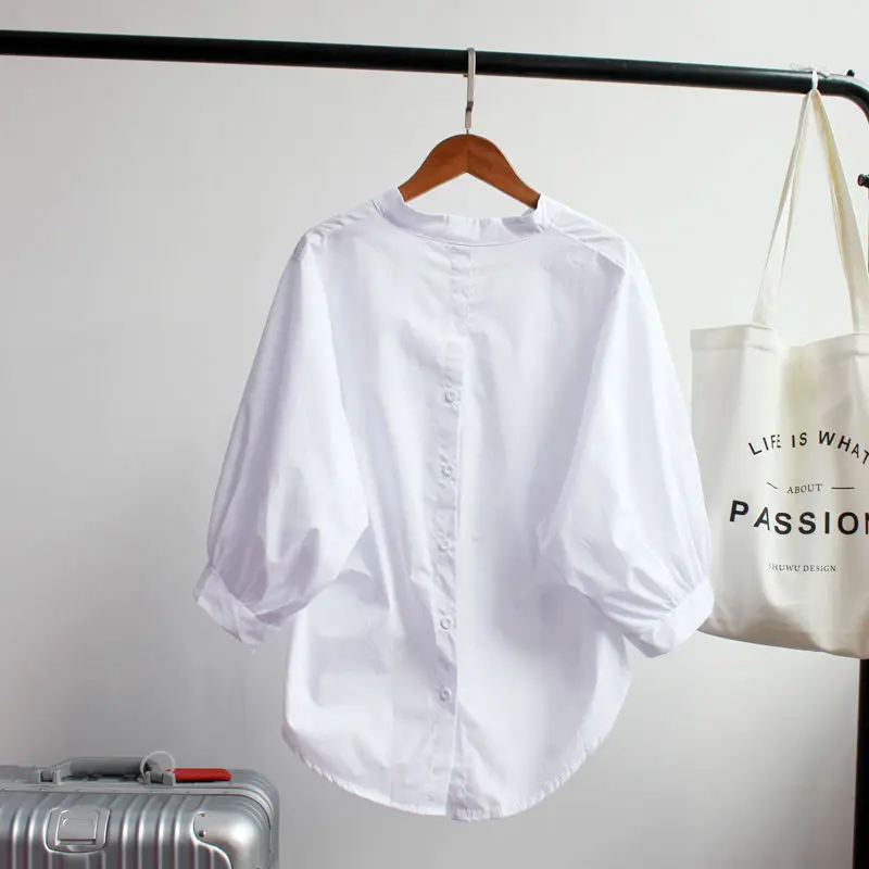 Women's Spring Summer Style Blouses Shirt Women's Solid Color Patchwork Rivet Bead Lantern Sleeve Elegant Loose Tops
Women's Spring Summer Style Blouses Shirt Women's Solid Color Patchwork Rivet Bead Lantern Sleeve Elegant Loose Tops