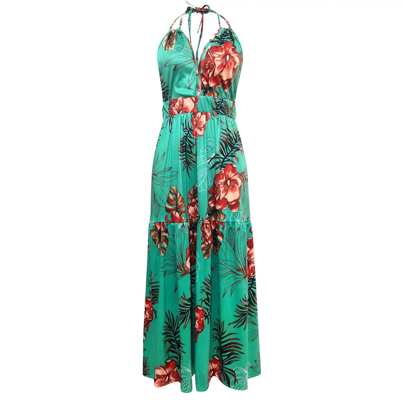 Women’s Sexy Lace-up Halter Dress ,Young Girls Summer Sleeveless V-neck Fashion Flower Backless High Waist Loose Long Dress
Women’s Sexy Lace-up Halter Dress ,Young Girls Summer Sleeveless V-neck Fashion Flower Backless High Waist Loose Long Dress