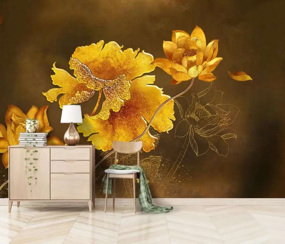 AINYOOUSEM Золотой лотос роскошное украшение для отеля фон обои 3d наклейки
AINYOOUSEM Золотой лотос роскошное украшение для отеля фон обои 3d наклейки