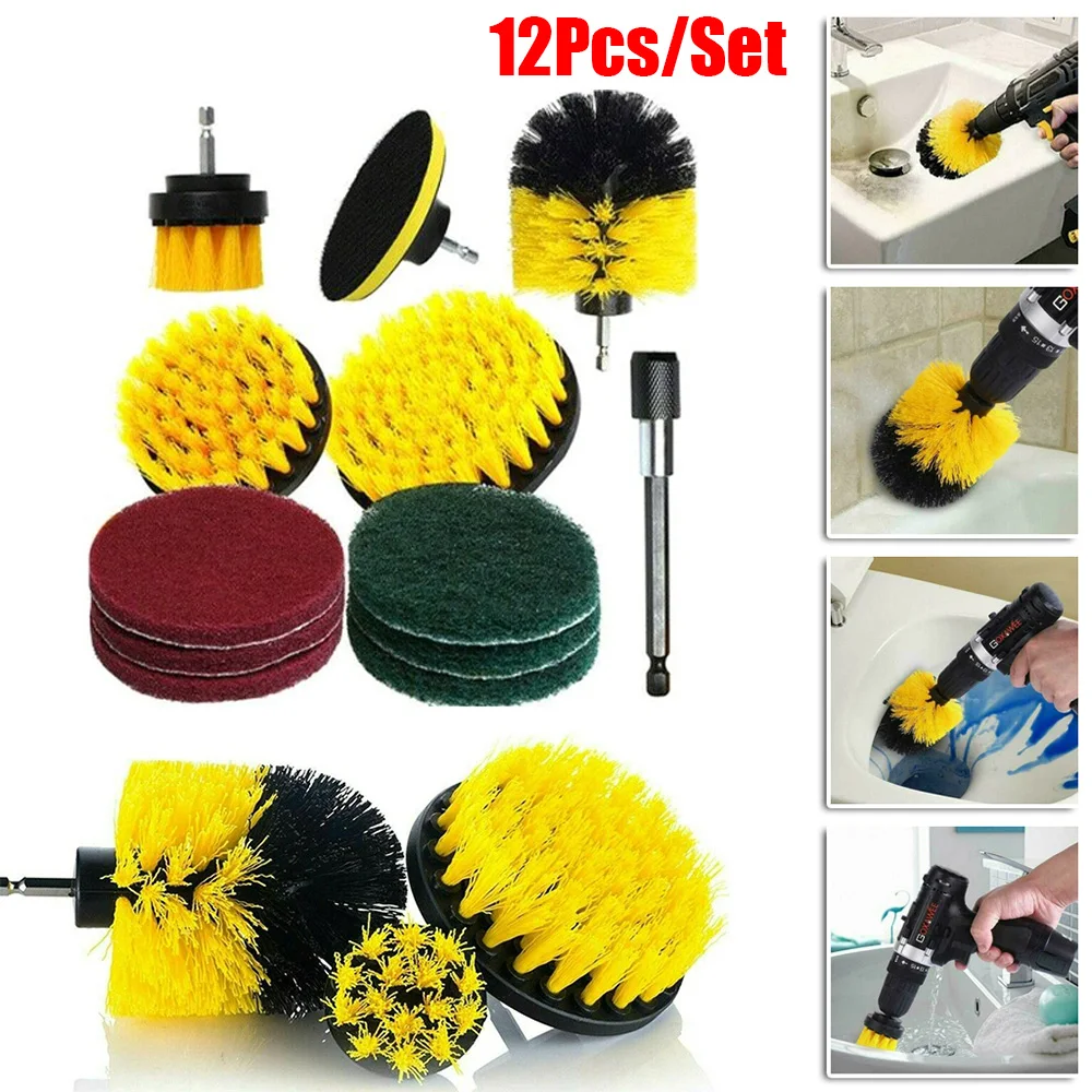 12pcs/set Electric Drill Brush Kit Clean Brush Kit Power Scrubber Cleaning Nylon Brush for Carpet Glass Car Tires Cleaner Tools
12pcs/set Electric Drill Brush Kit Clean Brush Kit Power Scrubber Cleaning Nylon Brush for Carpet Glass Car Tires Cleaner Tools