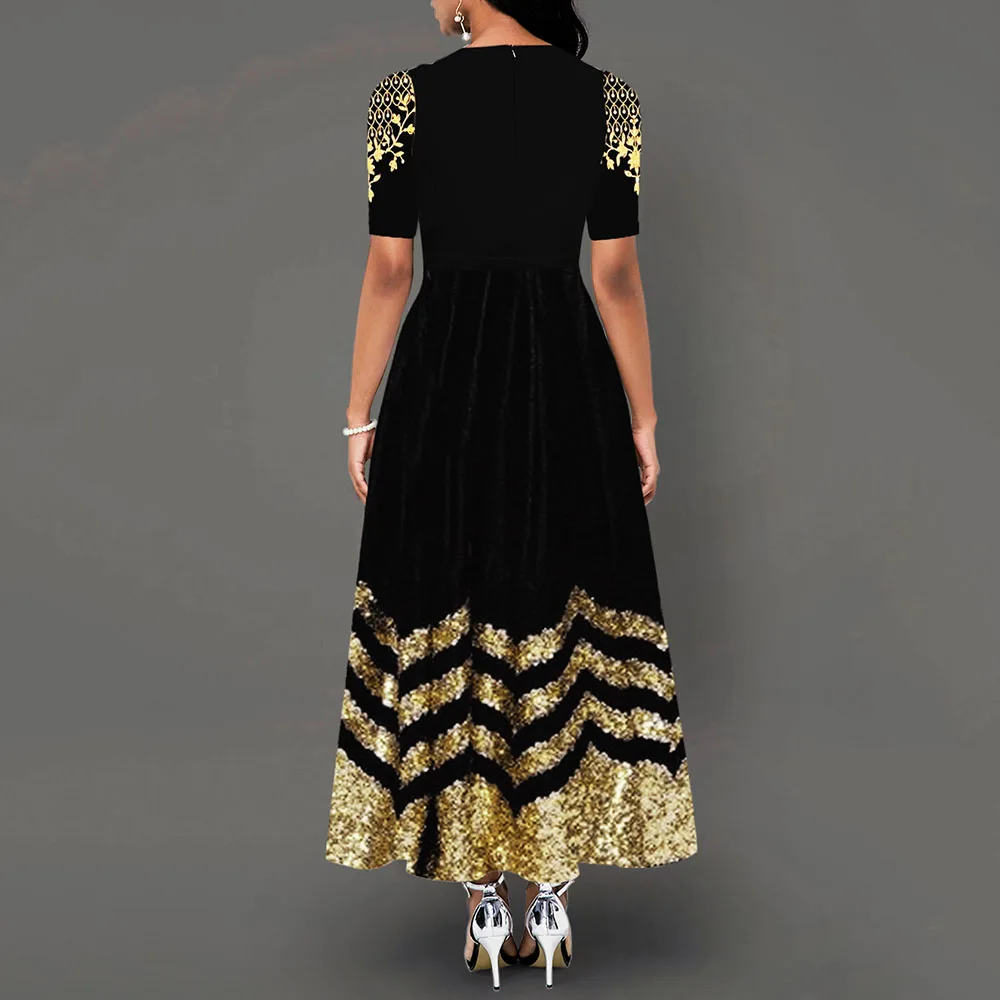 Shiny Black Pleated Long Evening Dress Vintage Floral Printed A Line Women Elegant Dress with Pocket Sequined Party Vestidos
Shiny Black Pleated Long Evening Dress Vintage Floral Printed A Line Women Elegant Dress with Pocket Sequined Party Vestidos