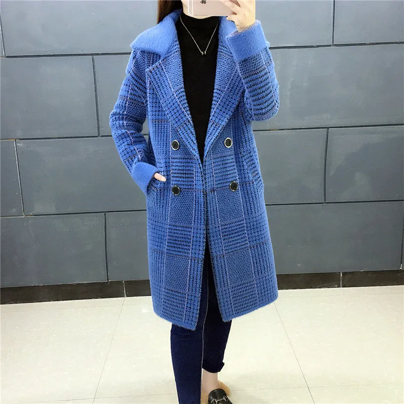 Long Cardigan Female 2020 Autumn Winter Long Sleeve Cardigan Women Sweater Women Knitted lattice Jacket Tops Thicken Woolen coat
Long Cardigan Female 2020 Autumn Winter Long Sleeve Cardigan Women Sweater Women Knitted lattice Jacket Tops Thicken Woolen coat