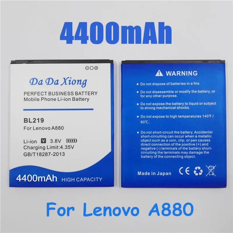 4400 мА/ч BL219 BL 219 Замена аккумулятора мобильного телефона для Lenovo A880 S856 A889 A890e S810t A850 +
