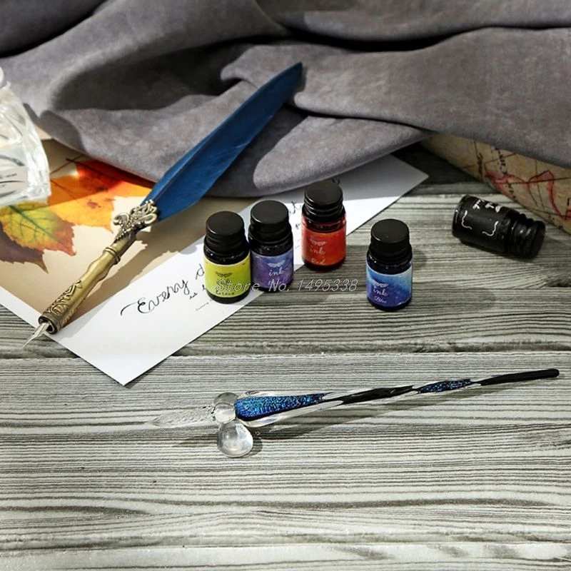 1set Retro Vintage Calligraphy Feather Dip Pen Writing Ink Set Stationery Quill Fountain Pens Creative Vintage Pen Whosale 
1set Retro Vintage Calligraphy Feather Dip Pen Writing Ink Set Stationery Quill Fountain Pens Creative Vintage Pen Whosale